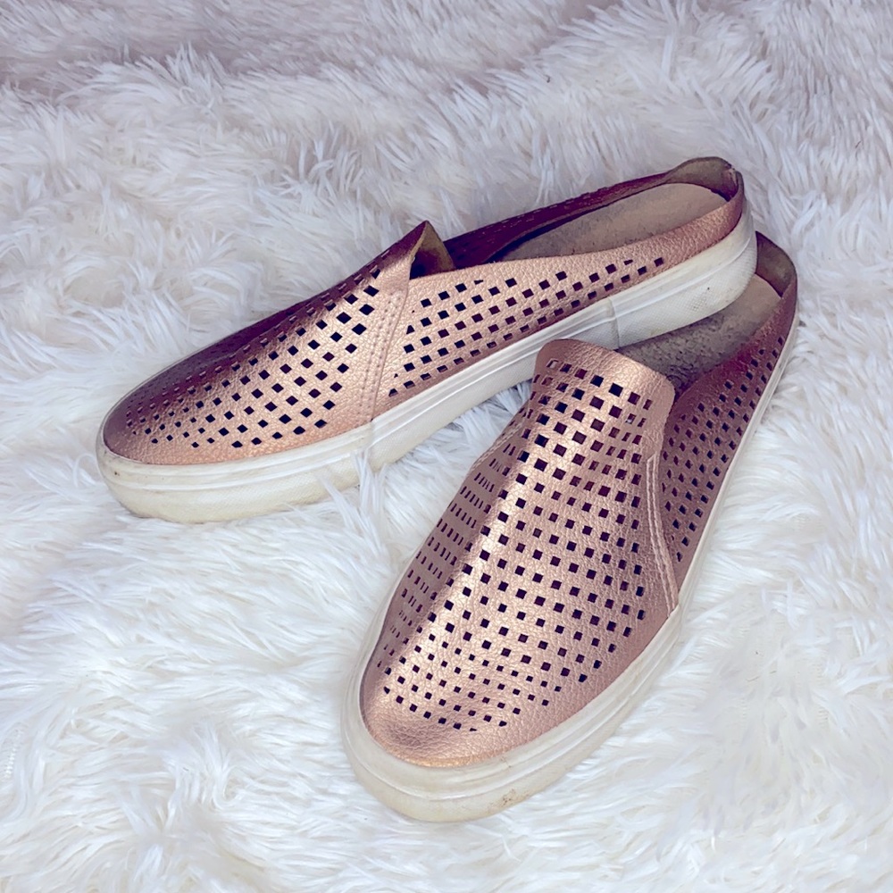 Restricted Rose Gold Hole Slip On Mule Sneakers Size 6